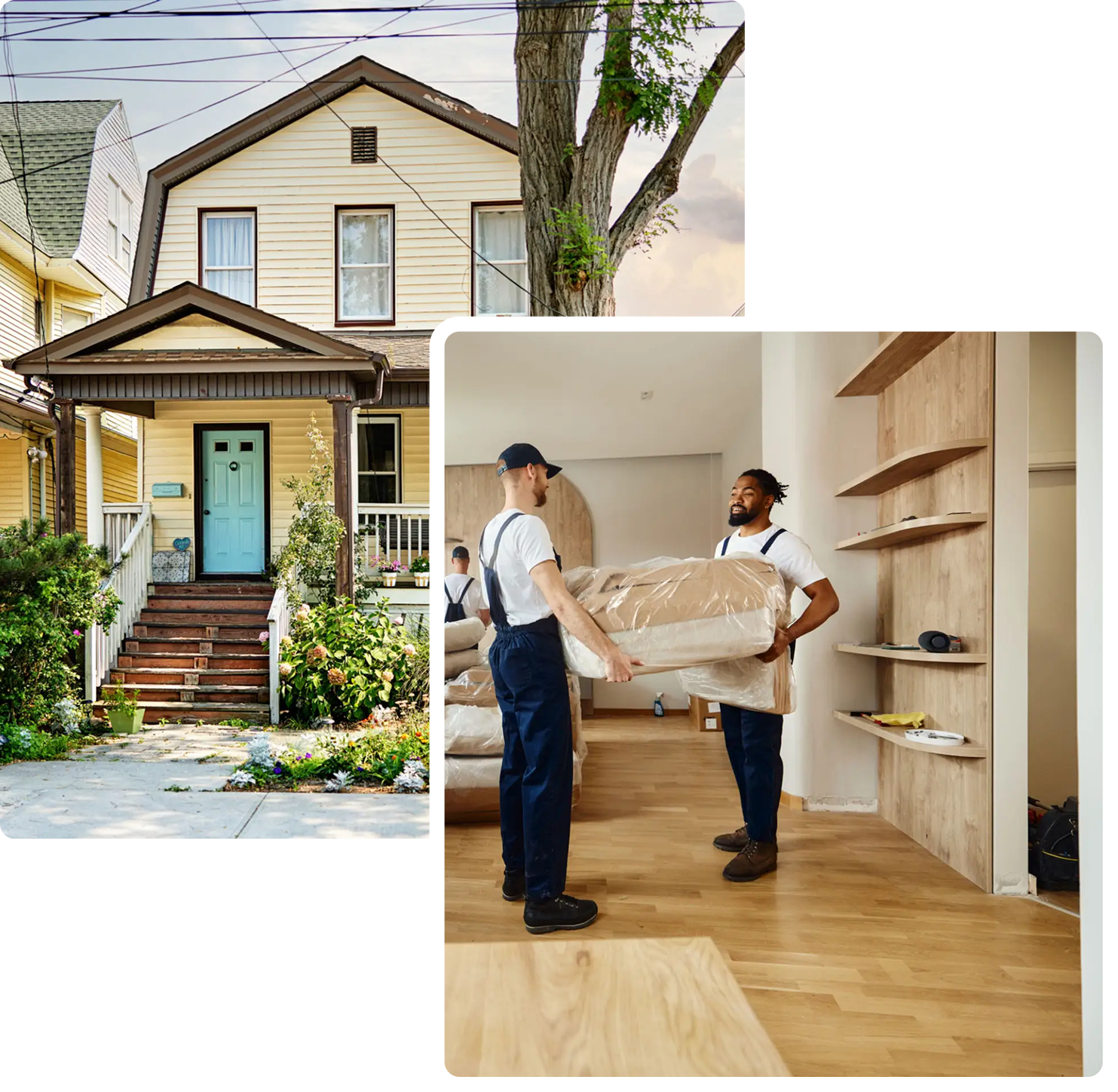 Residential moving day scene